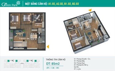 CHỈ 1,8 TỶ CĂN HỘ 3PN 85M2 TRUNG TÂM QUẬN HOÀNG MAI, VAY 0%, CHIẾT KHẤU 3,5%, QUÀ TẶNG 6 CHỈ VÀNG