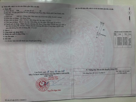 ĐẤT CHÍNH CHỦ CAM RANH GẦN CHỢ SỐ 9 1KM, GẦN SÂN BAY 7KM