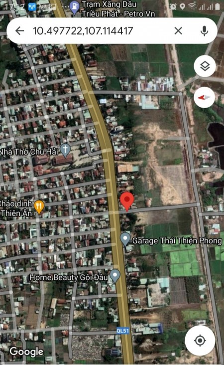 Cần ra lô đất mặt tiền đường QL51, Phú Mỹ, 200m2 giá 700tr, sổ riêng.