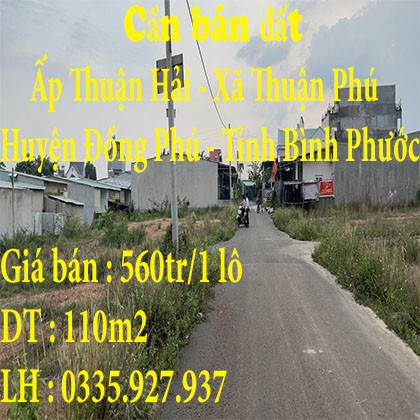 Cần bán đất Thuận Phú Đồng Phú Bình Phước