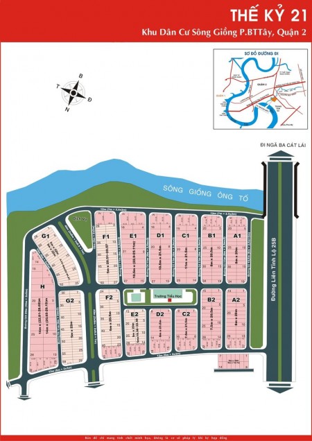 Bán đất dự án thế kỉ 21 quận 2 ngang 7,5 m hướng TN SHR