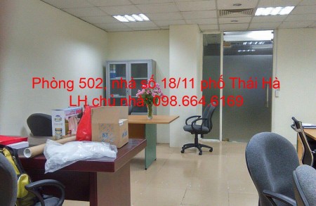 Chủ nhà cho thuê 45m2 văn phòng tại phố Thái Hà. Giá rẻ - Dịch vụ chuyên nghiệp.