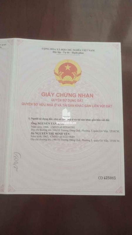 Bán nhà ở quận Gò Vấp, liên hệ để được biết thêm.