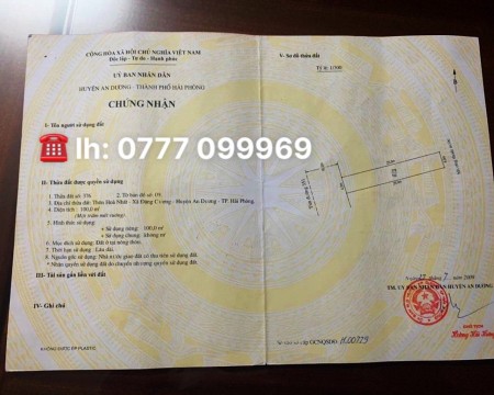 Cần Bán Lô Đất Mặt Đường 351 An Dương HP