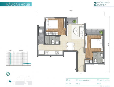 Độc quyền A-8-8 Dlusso emerald, 74m2 2PN Duokey giá thiện chí 4.390 tỷ .