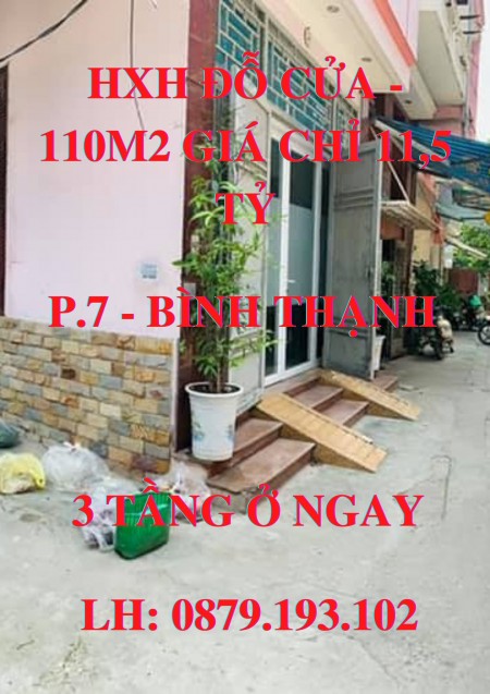 HXH dt 110m2 giá chỉ 11,5 tỷ phường 7 Quận Bình Thạnh