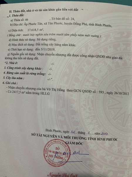 Bán đất Ấp Phước Tân,Xã Tân Phước,Huyện Đồng Phú,Tỉnh Bình Phước