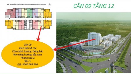 Sang nhượng gấp căn chung cư Eurowindow 2pn