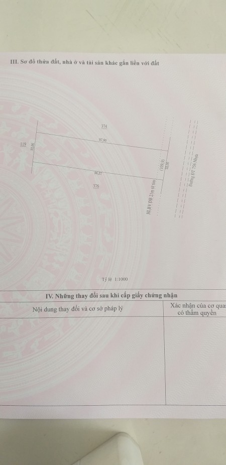Cần bán đất mặt tiền đường nhựa 42m chuẩn bị làm
