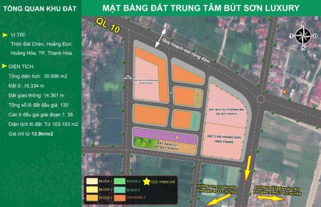 Bán lô đất nên xã Hoằng Đức, sổ đỏ bàn giao ngay, từ 1.6 tỉ, địa hình thuận lợi