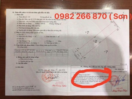 Cần bán mảnh đất lô 2 Núi Ngọc Cát Bà, sổ đổ chính chủ