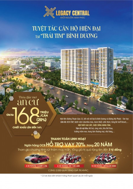 Bán căn hộ mới Legacy Bình Dương, pháp lí chuẩn