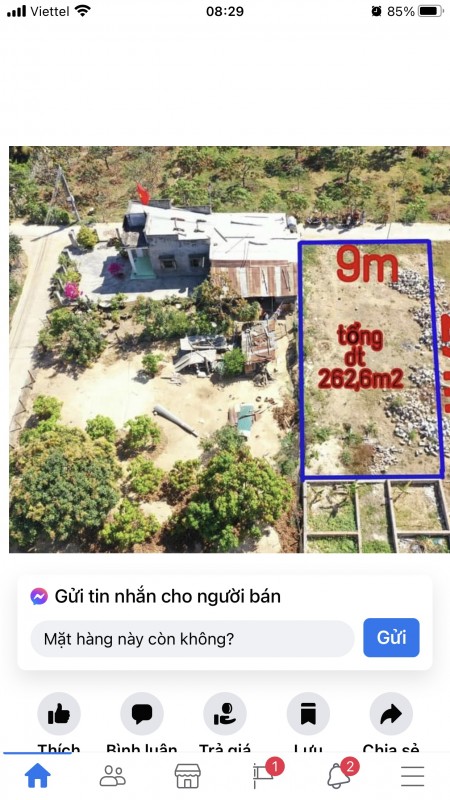 Cần bán lô đất Full thổ cư. Giá đầu tư khu vực Cam lâm Khánh hoà