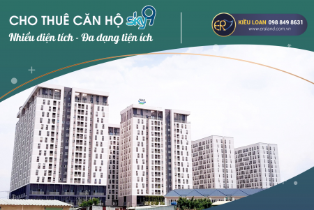 Căn Hộ Sky 9 – 2PN,2WC Full nội thất.view Nam cực mát. Chỉ 7tr500/ Tháng