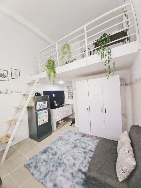 Phòng trọ có gác (Duplex) CV Làng Hoa – Full nội thất mới keng xà beng