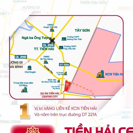 Bán đất DA Tiền Hải Center City khu công nghiệp Tiền Hải Thái Bình giá 25 triệu/m2