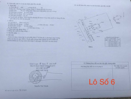 Bán đất 1 sẹc Nguyễn Duy Trinh, Phường Long Trường Q9. DT: 59m2. Giá 3.8Tỷ