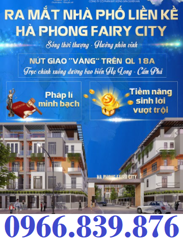 Nhà Phố Liền Kề Hà Phong FairyCity Hạ Long Quảng Ninh chỉ từ 25,5tr/m2