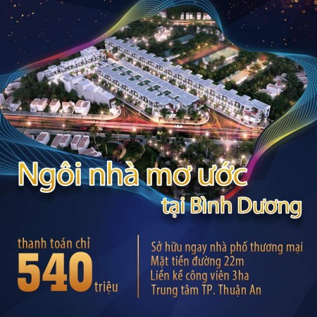 Mở bán 82 căn nhà phố trung tâm Thuận An, hoàn công đầy đủ, hỗ trợ vay