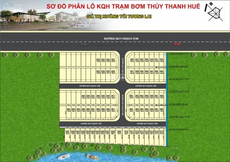 Lời ngay khi mua đất kqh Trạm bơm thủy thanh. 2 mặt thoáng. đường 31m