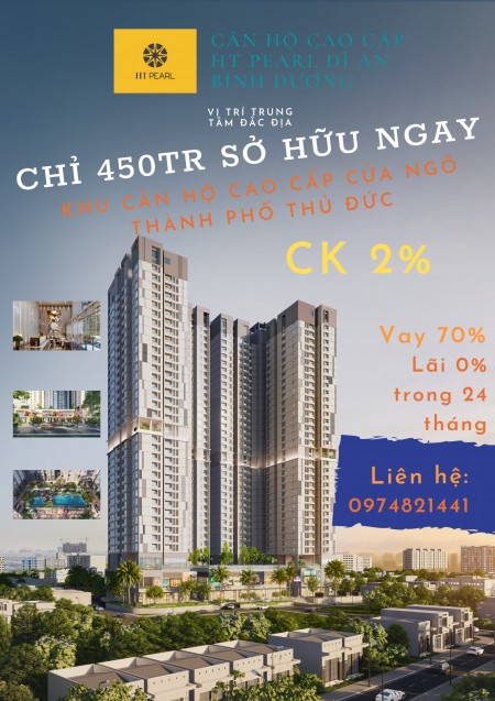 Hưng Thịnh Pearl chỉ từ 450 triệu để sở hữu căn hộ cao cấp ngay cửa ngõ thành phố Thủ Đức
