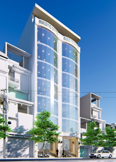Bán tòa nhà 9 tầng MP Hoàng Quốc Việt 295m2, MT 8,5m. Mặt sau 11m