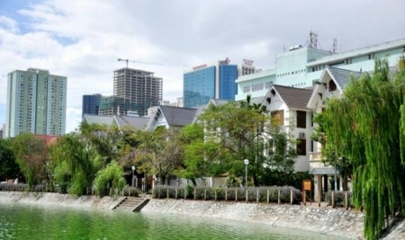 Biệt thự kđt Văn Quán, gần đường Nguyễn Khuyến, nhà xây tho, dt 220m2, 4 tầng, giá 90 triệu/m2
