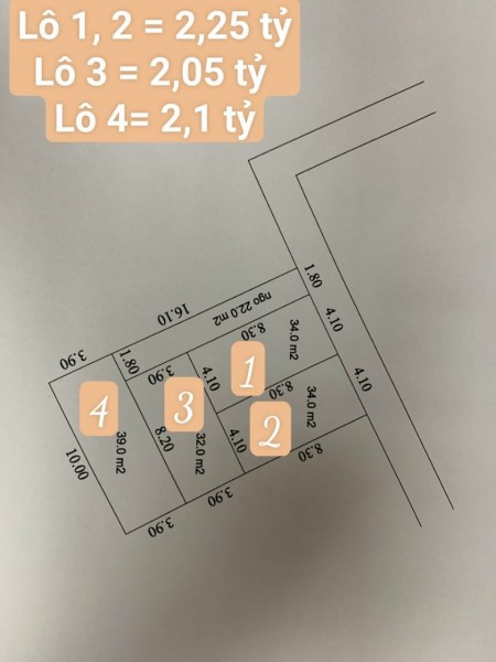 Mở bán 04 mảnh đất tại Ngõ 640 Nguyễn Văn Cừ, Gia Thụy, Long Biên, Hà Nội.