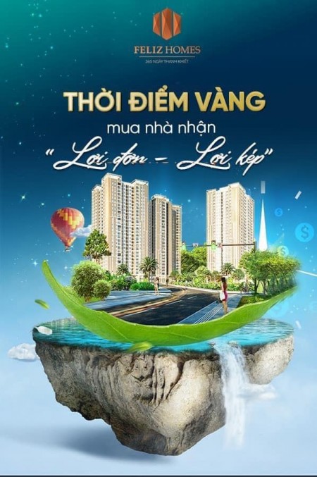 Bán căn hộ chính chủ Feliz Homes 2 pn ánh sáng tự nhiên, pháp lí sổ hồng lâu dài