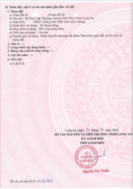 Cần tiền bán gấp lô đất trong KDC Resco Đức Hòa 3, hỗ trợ vay 70%