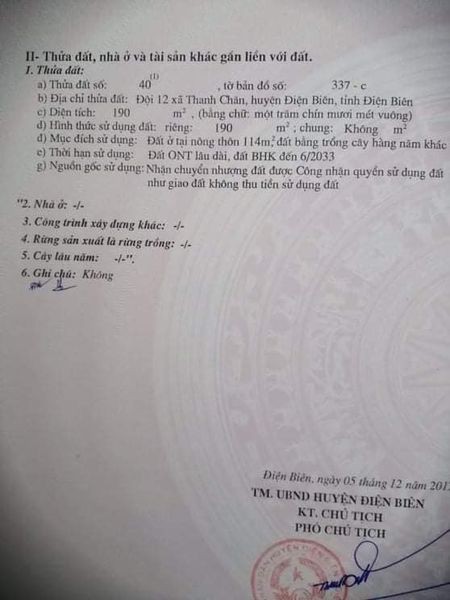 Bán đất tại đội 12 xã Thanh chăn, Điện Biên, pháp lí chính chủ, giá 650 triệu