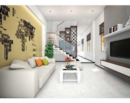 Nhà mặt tiền khu dân cư hiện hữu đông đúc 1 trệt 2 lầu 1 sân thượng