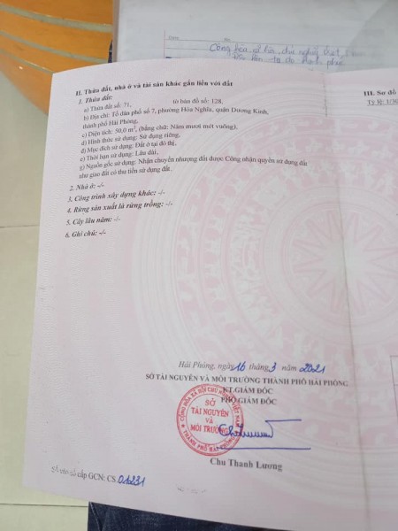 Bán đất Thế Nhân, Tĩnh Hải, Hoà Nghĩa, Dương Kinh, Hải Phòng, giá 410 triệu