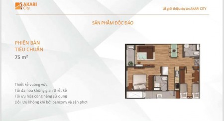 Bán căn hộ đẹp nhất đại lọo Võ Văn Kiệt, diện tích 75m2, thuộc dự án Akari City