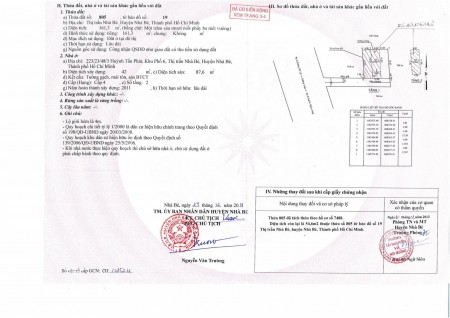 Đất Nền Hẻm Ôtô Trung Tâm Nhà Bè thị trấn Nhà Bè, hẻm trước lô đất rộng