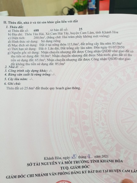 Bán lô đất đẹp Cam Hải Tây, Cam Lâm, giá bán nhanh 3 tỷ, lh 0706151442