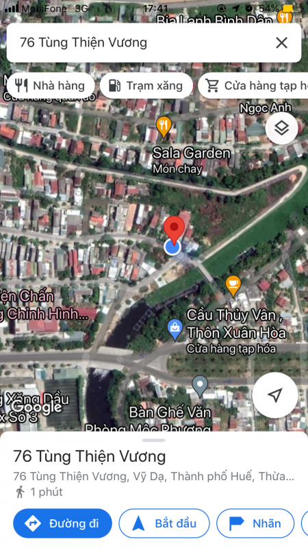 Cần bán đất mặt tiền đường Tùng Thiện Vương phường Vỹ Dạ thành phố Huế