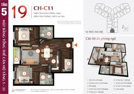 Căn CH19 Hoàng Huy Commerce giá ngoại giao cực rẻ hướng Nam
