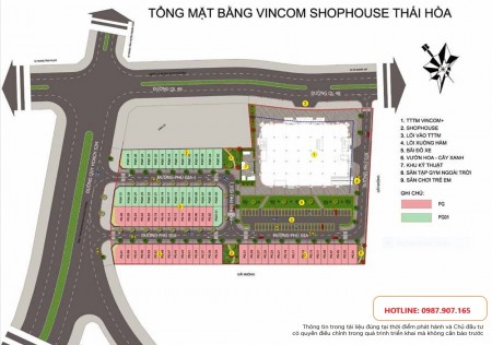 Nhà phố liền kề dự án VinCom Shophouse Thái Hòa, liên hệ 0707862323