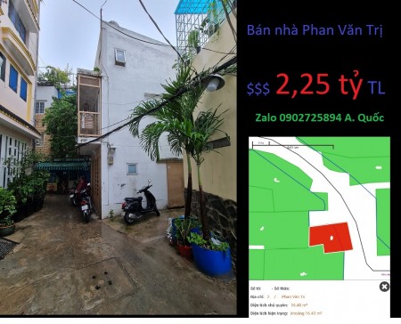 Bán nhà Phan Văn Trị, quận Bình Thạnh, giá 2,25 tỷ.