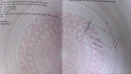 Chính chủ cần bán nhà tổ 1 phường Hữu Nghị thành phố Hoà Bình