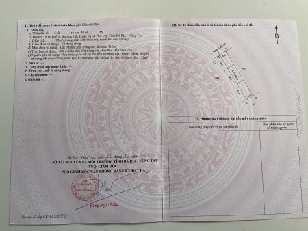 Đất phố Hắc Dịch hồ Nhà Bè, thị xã Phú Mỹ, 14 nền F0, giá chỉ từ 7.8 triệu/m2