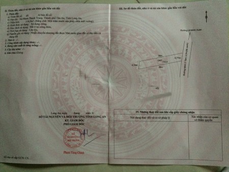 Đất thổ 100% 4,7x26 Tân An, Long An, Giá Đầu Tư, bao công chứng