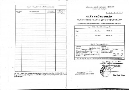 Nguyễn Duy Dương dt 53m2, giá 5.2 tỷ hẻm 4m thông gần mặt tiền Q.10 lh 0886880910