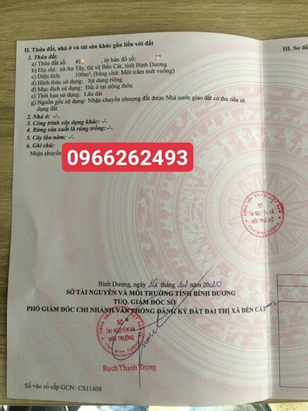 Đất ngay chợ An Tây Bến Cát bán gấp, giá bán 750 triệu chính chủ