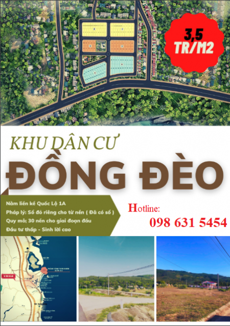 KDC Đồng Đèo - Phú Yên - cơ hội đầu tư không thể bỏ qua. LH 098 631 5454