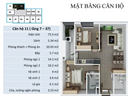 Bán cắt lỗ căn hộ 80m2, 2PN, 2WC, full nội thất, giá 1.550 tỷ tại tòa FLC Star Tower. Lh 0962320441