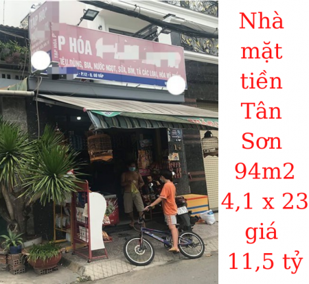 Bán nhà Mặt Tiền Tân Sơn,P.12,Gò Vấp 94m2(4,2m x 23m) giá 11,5 tỷ TL