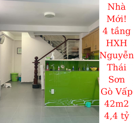 Bán nhà Mới! 4 tầng Nguyễn Thái Sơn, P.5, GV 42m2 giá bán 4,4 tỷ thương lượng