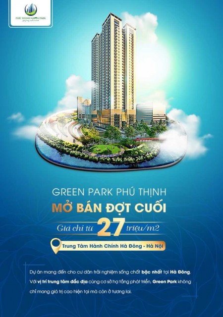Rẻ Nhất Hà Đông từ 2.1 tỷ/3 pn, Phú Thịnh Green Park, tặng 1 năm phí dv, ck cao